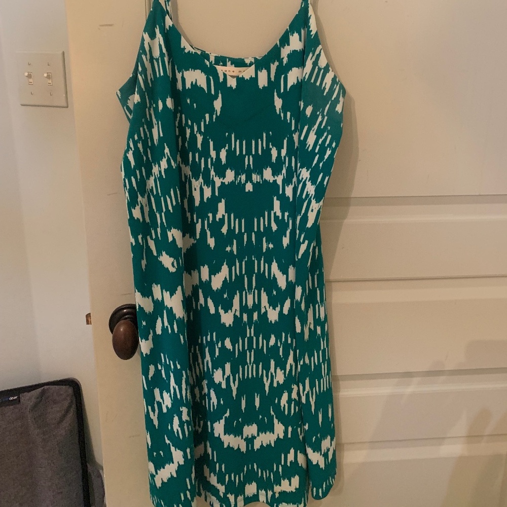 Green/White Mini Dress